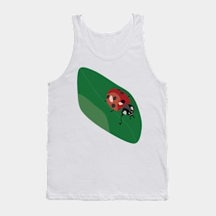 Ladybug walking on a leaf Tank Top